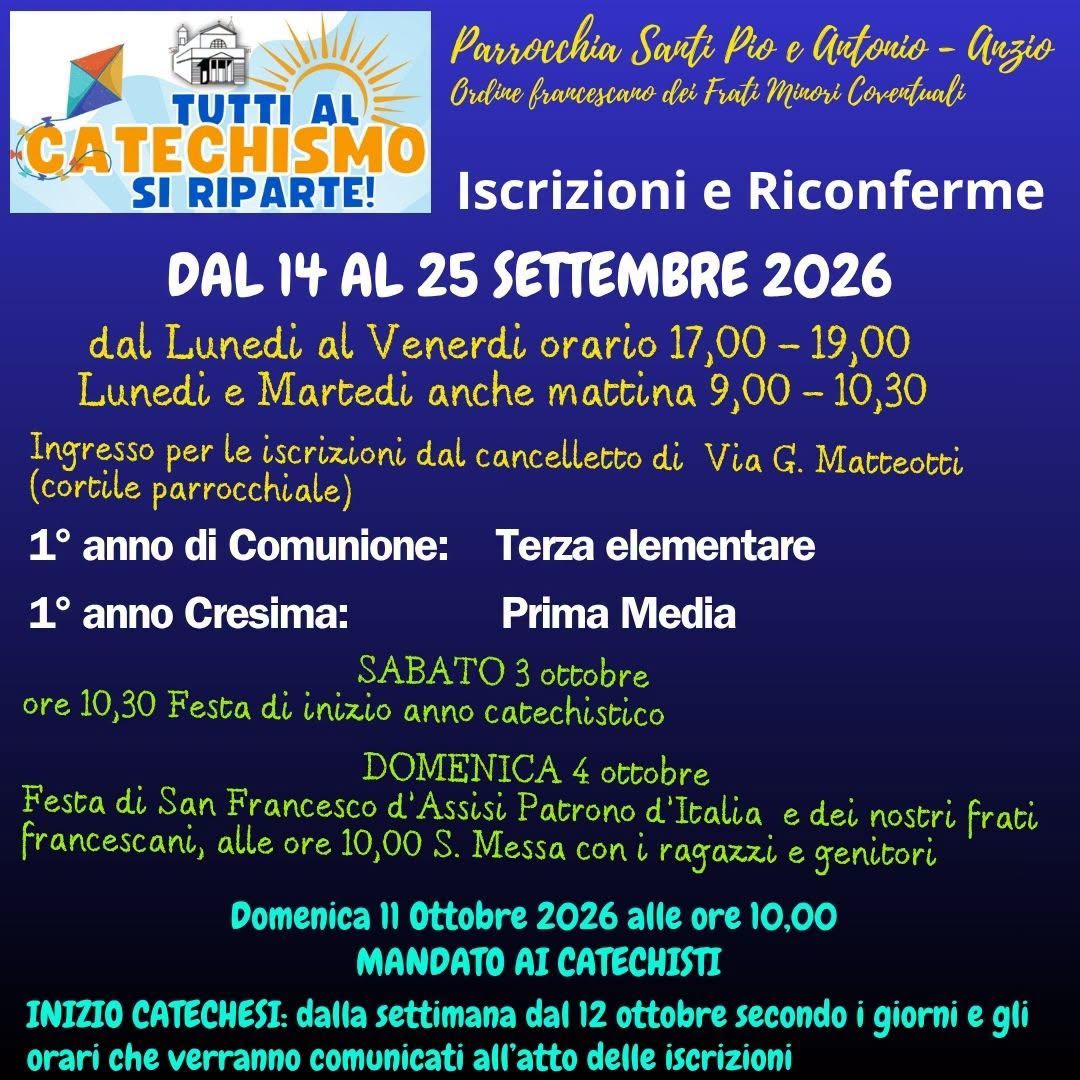 Iscrizioni al catechismo